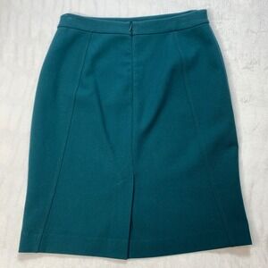 Halogen Pencil Skirt Womens Sz 12 Green Career Business Casual Knee Length Lined